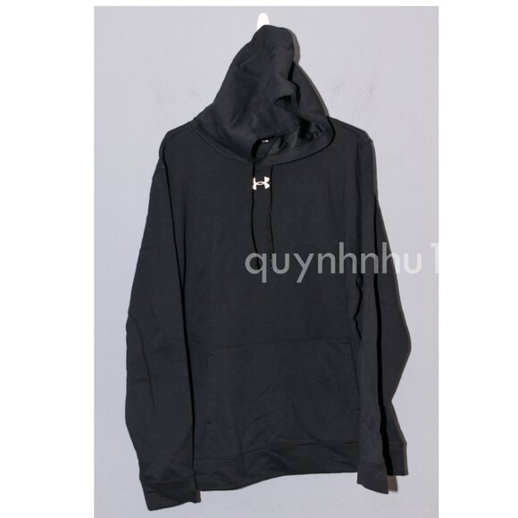 Men's UA Hustle Fleece Hoodie in black - Picture 2 of 7